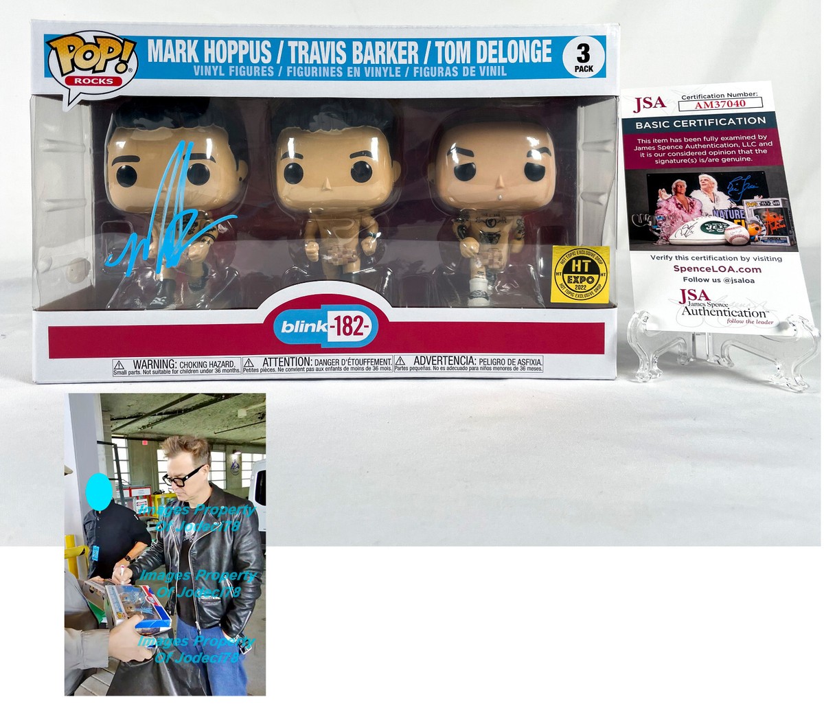 Mark Hoppus Signed BLINK 182 Funko Set Hot Topic Exclusive EXACT