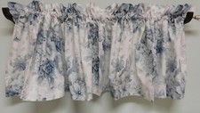 Lovely Blue White Floral Valances-2-Cotton Blend-Farmhouse 92 wide by19.5 long