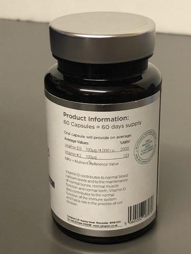 CYTOPLAN - Vitamin D3 + K2 - 60 VEGAN Capsules. EXP:02/2026. BRAND NEW. - Picture 3 of 4