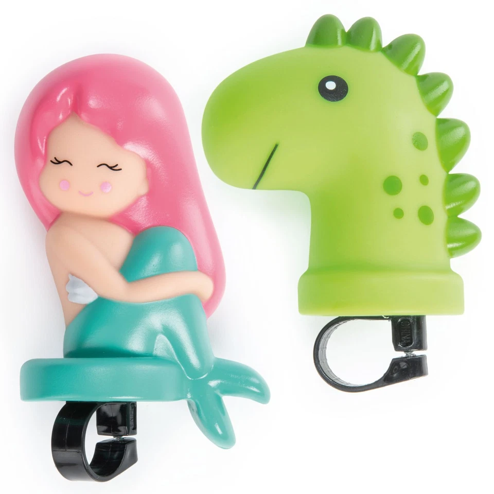 Hupe Fahne Tasche Schloss Fahrradzubehör für Kinder Dino Mehrjungfrau Wimpel