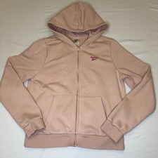 Reebok pink women s full zip hoodie size medium