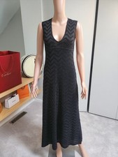 Zara black knit dress with silver thread size S midi length