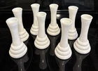 Vintage Bud Vase White Milk Glass "Beehive" 3 Rings 6” Tall LOT of 8