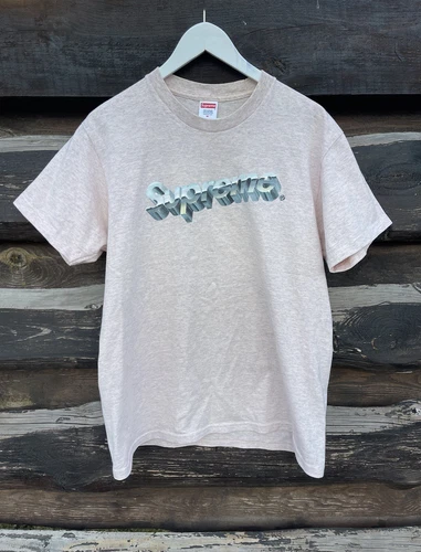 T shirt Suprême Logo Argenté