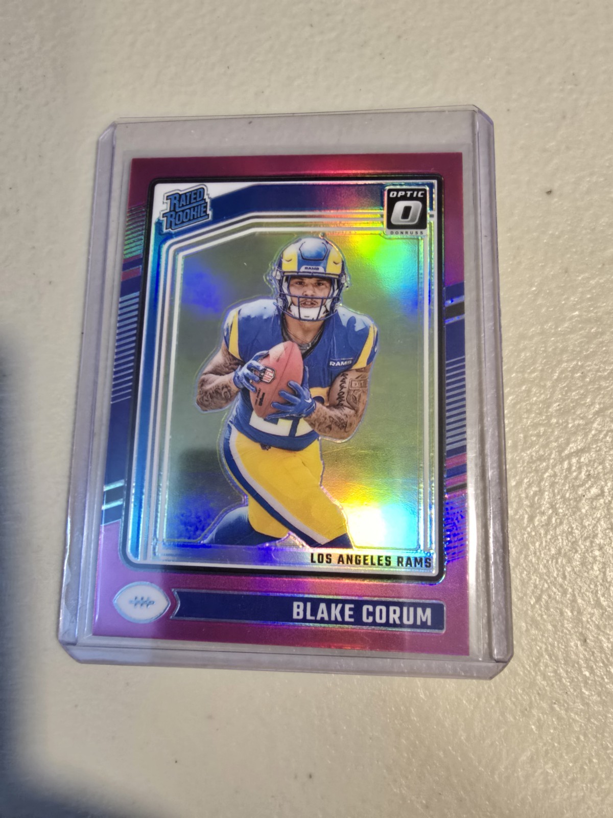 2024 Panini Donruss - Rated Rookie Blake Corum #322 Optic Preview Pink Prizm...