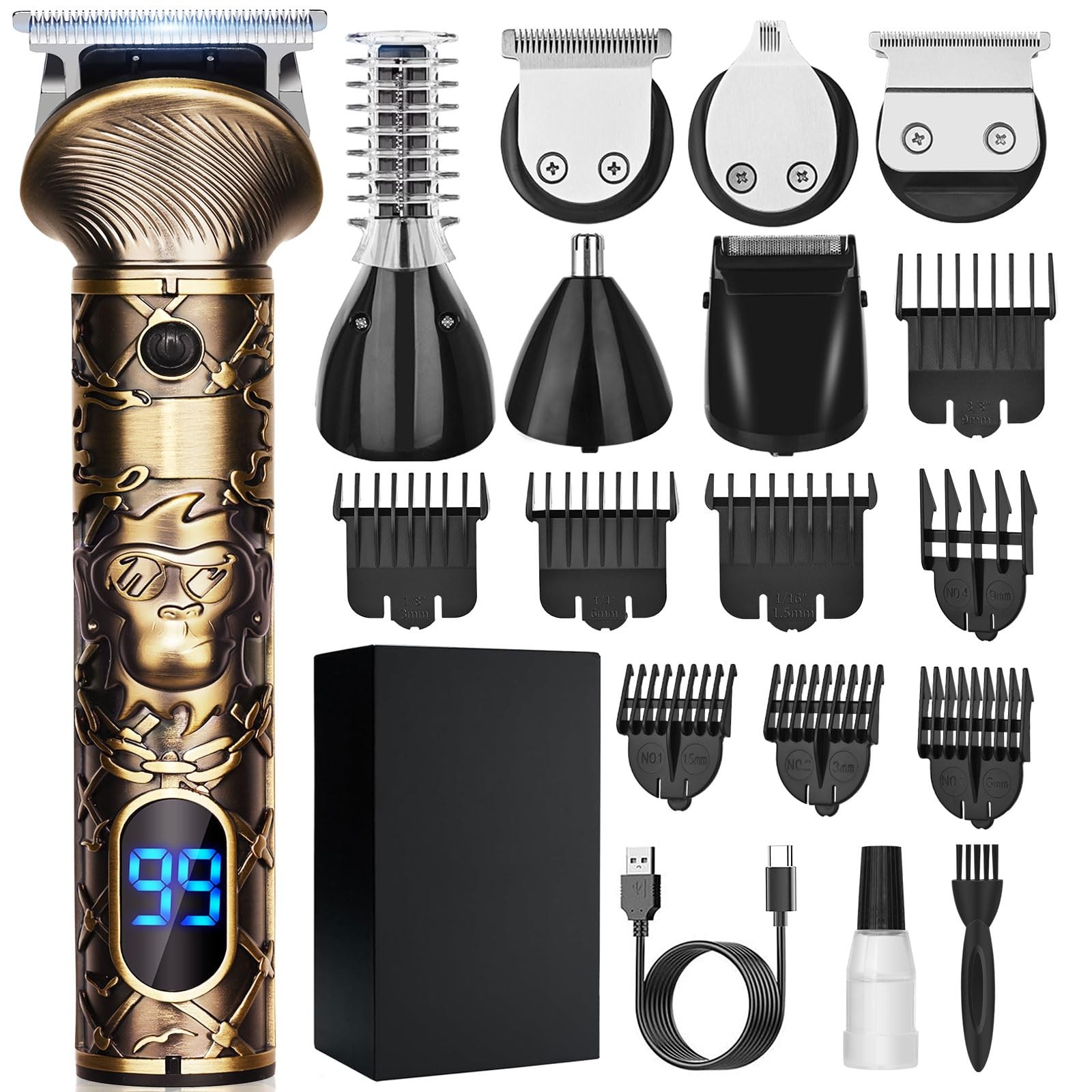 6-in-1 Cordless Hair Clipper for Men - Professional Grooming Trimmer