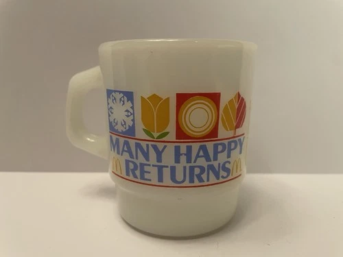 Vintage McDonalds Mug Many Happy Returns Anchor Hocking Fire King Mint Condition