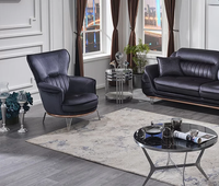 Textil Sessel Schwarz Wohnzimmer PolstermöBel Polster Sitz LuxuriöSe