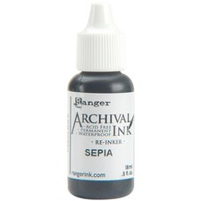 Bulk Buy: Ranger Archival Reinker .5 Ounce Sepia 3-Pack