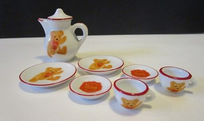 Reutter Porcelain - ''Teddy'' - Hermann  Original - Miniature Tea Set (No Creamer)