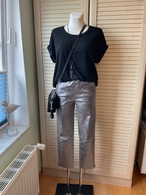 Tolle Lederchino von ARMA Modell Chatou silber Echtleder Gr. 32-34