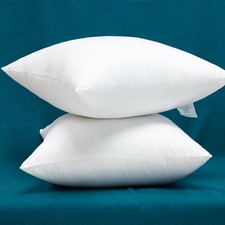 Set of 2 Cotton Fabric Plump Throw Pillow Inserts, Down Alternative Decorativ...