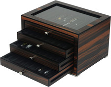 Luxury Stackable Wooden Pen Display Case with Drawer and Glass Window