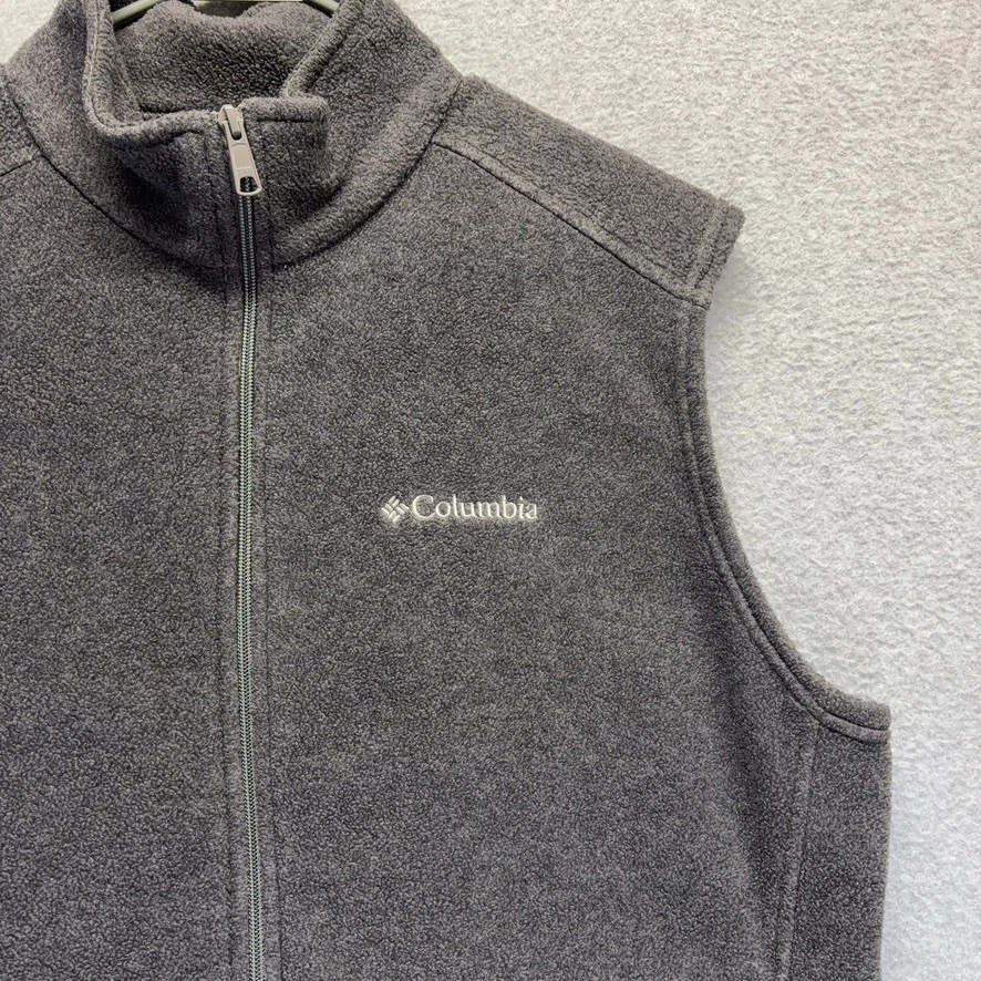 Columbia Vest Mens Large Gray Full Zip Side Pockets Outdoor - Image 2 of 4