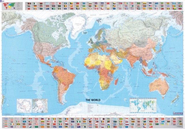 The World - Michelin rolled & tubed wall map Encapsulated by Michelin