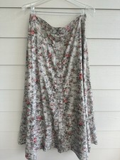 Ralph Lauren Vintage 90s Prairie Western Floral Maxi Skirt Sz 12 Pearl Snaps