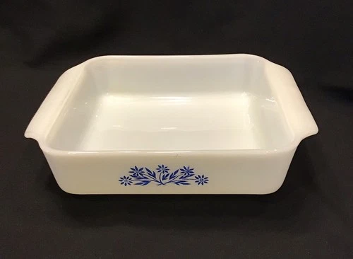 Vintage Anchor-Hocking Fire King Blue Cornflower 8” 1 Quart Square Baking Dish