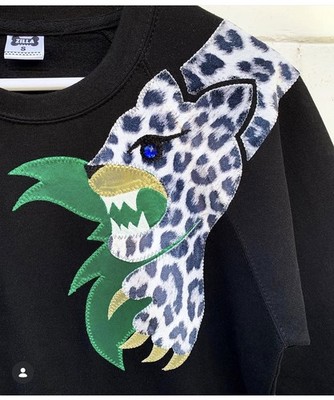 Zilla Kinder Unisex Pullover Pulli Priscilla Panther Grau Schnee Schwarz 5XL UK 26