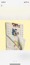 Mickey Mouse Baby Receiving Crib Blanket White Flannel Disney 37x26