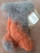West Paw Tiny Bone Rust and Grey Squeaky Dog Toy