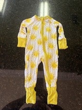 Little Sleepies Bamboo Zippy Sunshine 0-3 Month Convertible Feet Hands Soft