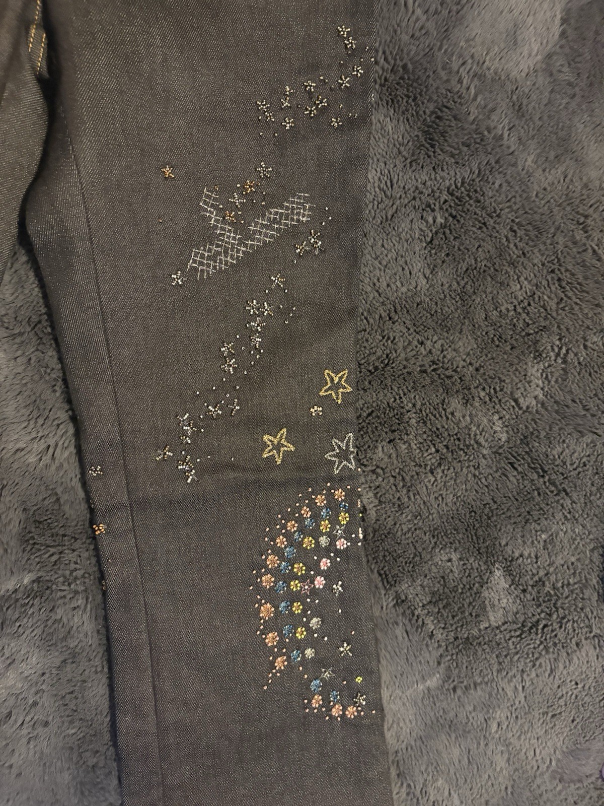 Valentino Garavani Astro Couture Women's Embroidered Jeans Dark Blue Size 25