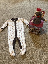 Infant Sock Monkey Jack In The Box Toy  3-6 Month Sock Monkey Pajama Set