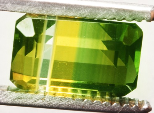 8.45 Cts. Natural Brazilian Bi-Color Tourmaline Emerald Shape Certified Gemstone - Picture 4 of 4