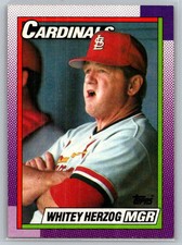 1990 Topps Baseball #261 Whitey Herzog - VG - St. Louis Cardinals