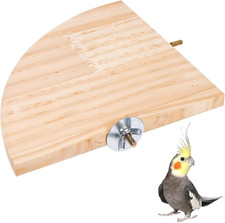 Bird Perch Platform Stand Wooden Parrot Perch Corner 6.7 Inches Fan Shape Playgr