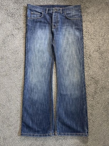 Men Vintage Bootcut Jeans Navy Denim