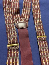 Silky Ferrell Reed Button On Suspenders Geometric Pattern. H 6