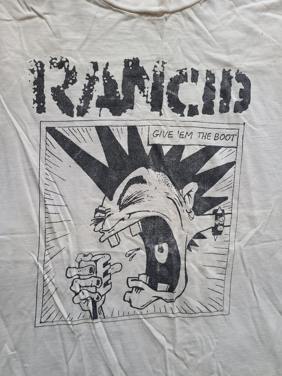 RANCID Punk Rock Vintage 90's Cut-off t-shirt SLEEVES CUT OFF FREE