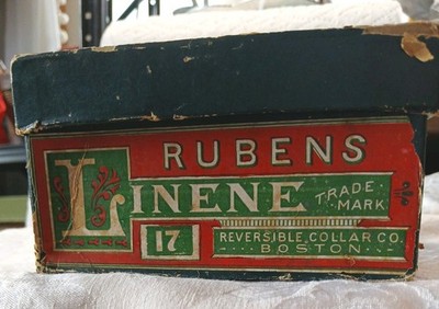  1930s NRA Blue Eagle ''Linene'' Rubens Vibrant Collar Box. New Deal Era RARE