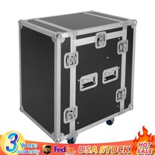 10U Audio DJ Road Rack Case with Casters Pro Tour Grade Rack Mobile Flight Case