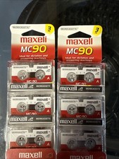 2 NEW 3 Pack Maxell MC90 Microcassette 90 Minute Recordable Cassette Tapes MC-90