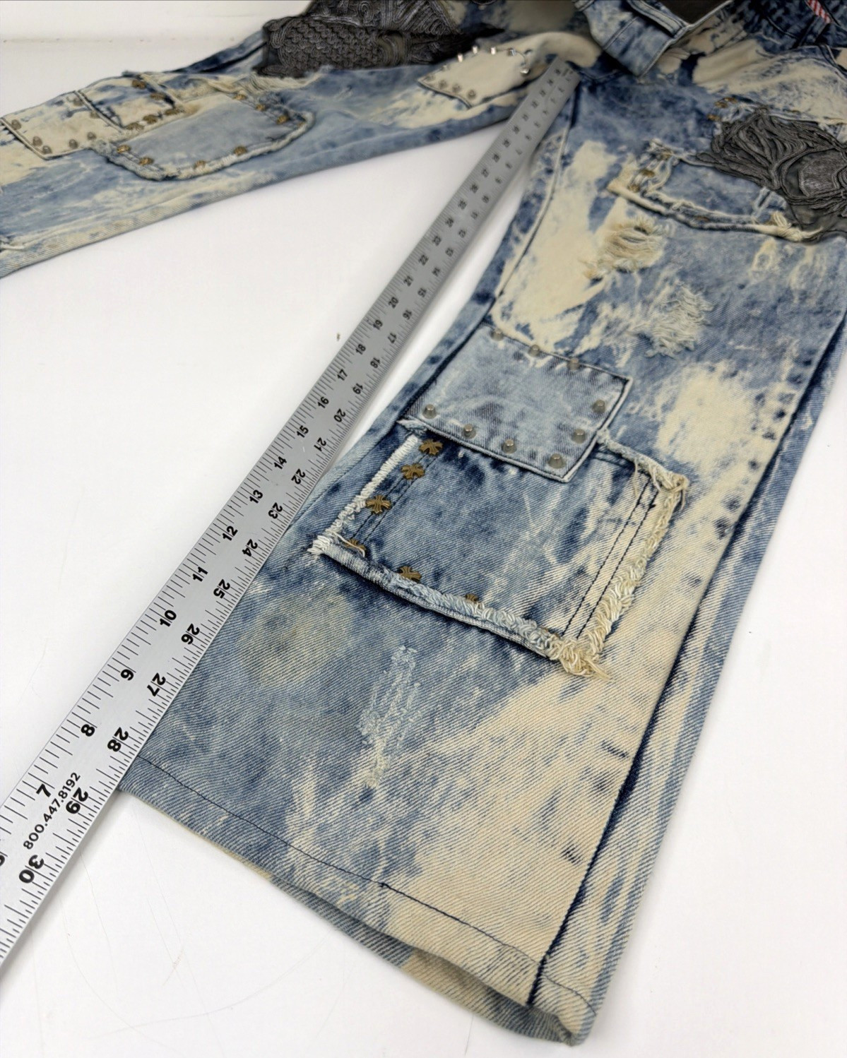 VTG Imperious Distressed Patchwork Embroidered XL… - image 17