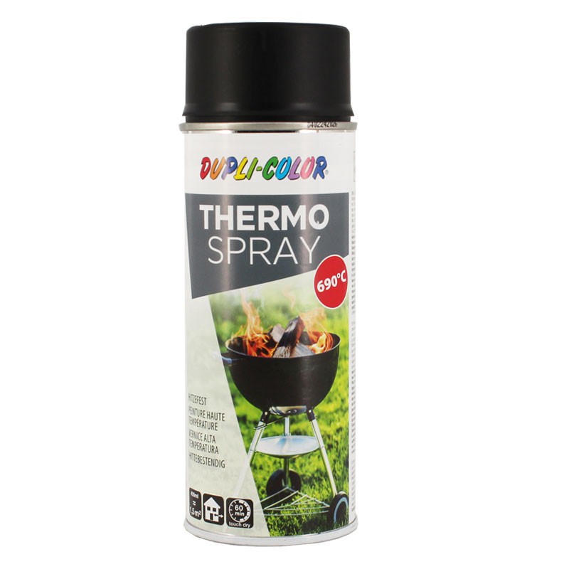 Bombe de peinture pour rénover votre poêle et barbecue Duplicolor noir 400 ml