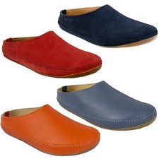 Haflinger Softino 488023 Hausschuh Mules Clog Leder Fussbett uni Gr.36-46