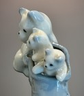 Vintage Ceramic White Mama Cat & 2 Kittens in Shoe Figurine Made: Occupied Japan — photo 8