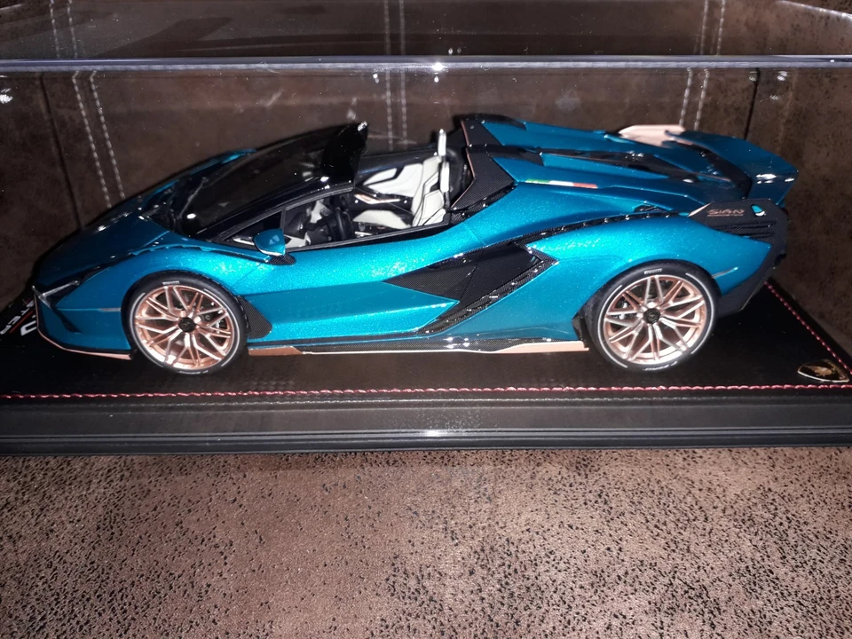 LAMBORGHINI SIAN ROADSTER BLU URANUS LAUNCH VERSION 1/18 MR MODELS - Photo 2/4