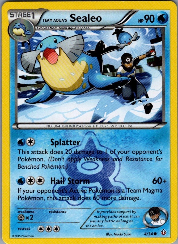 Team Aqua's Sealeo Common Normal Double Crisis 4/34 NM