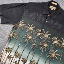 Campia Moda Hawaiian Shirt Men's Large Palm Tree Beach Rayon Camp Tropical