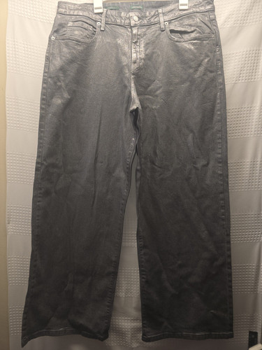 Wild Fable Damenjeans Größe 16 hoher Bund Baggy silberfarben - Bild 2 von 10