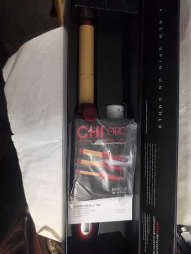 Chi Arc Professional Curling Iron Rotating Barrel Ceramic 1" Red GF8027 Working - Picture 2 of 3