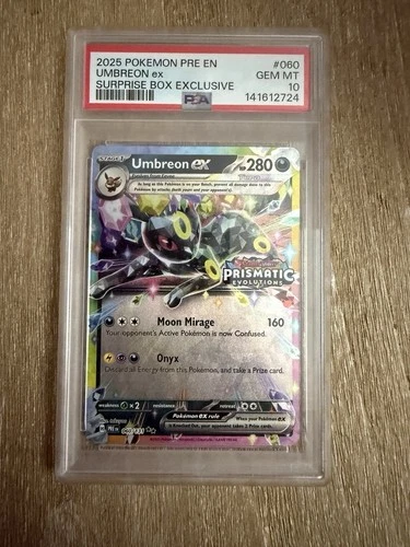 PSA 10 - 2025 Pokemon Prismatic Evolutions Suprise Box UMBREON EX #060 (8612)