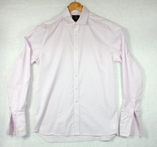 Skopes Shirt Men's UK Size XL Pink Stripe Barrel French Cuff 100 Cotton