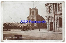 FL31 FLEETWOOD ST PETER'S CHURCH featuring Toastrack Tram Posted 1919