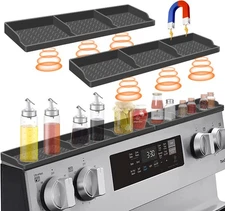 Stove Top Shelf, Magnetic Silicone Over the Spice Rack Dark Grey 