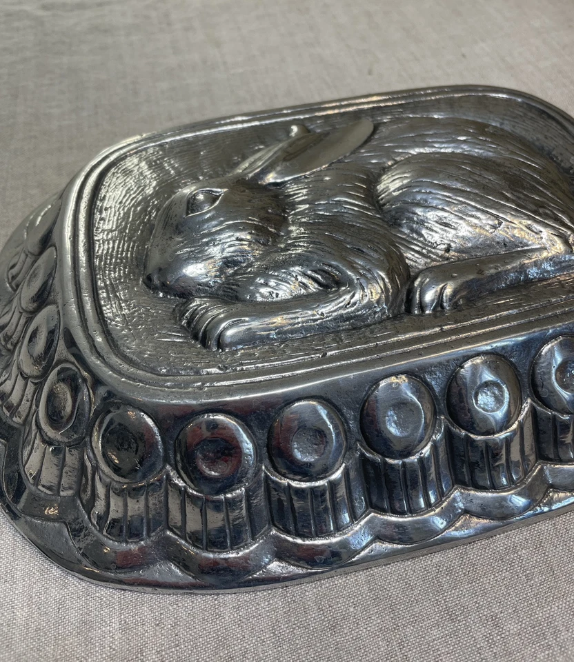 Алюминиевая форма кролика настенный подвесной декор пасхальный винтажный 11 x 8 дюймов большая пружина - Изображение 2 из 3